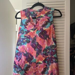 Vintage Vibrant Floral Sleeveless Dress